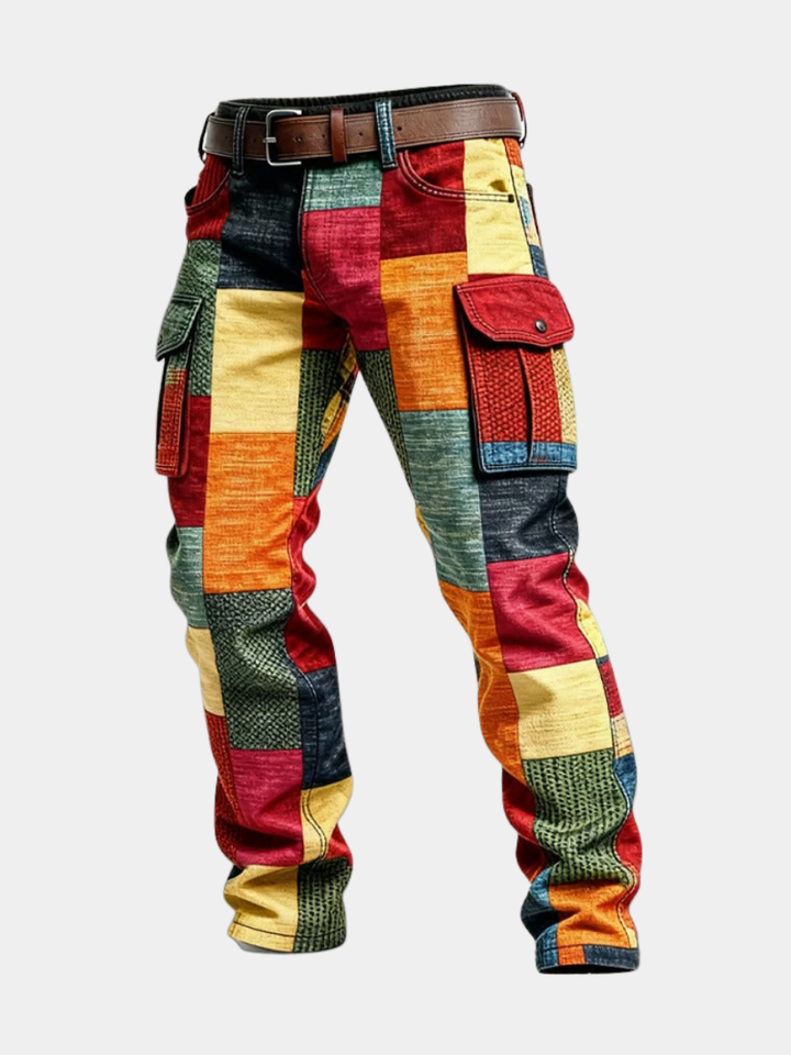 BRYNOUVELLE | PANTALON PATCHWORK DE CARGO POUR HOMMES