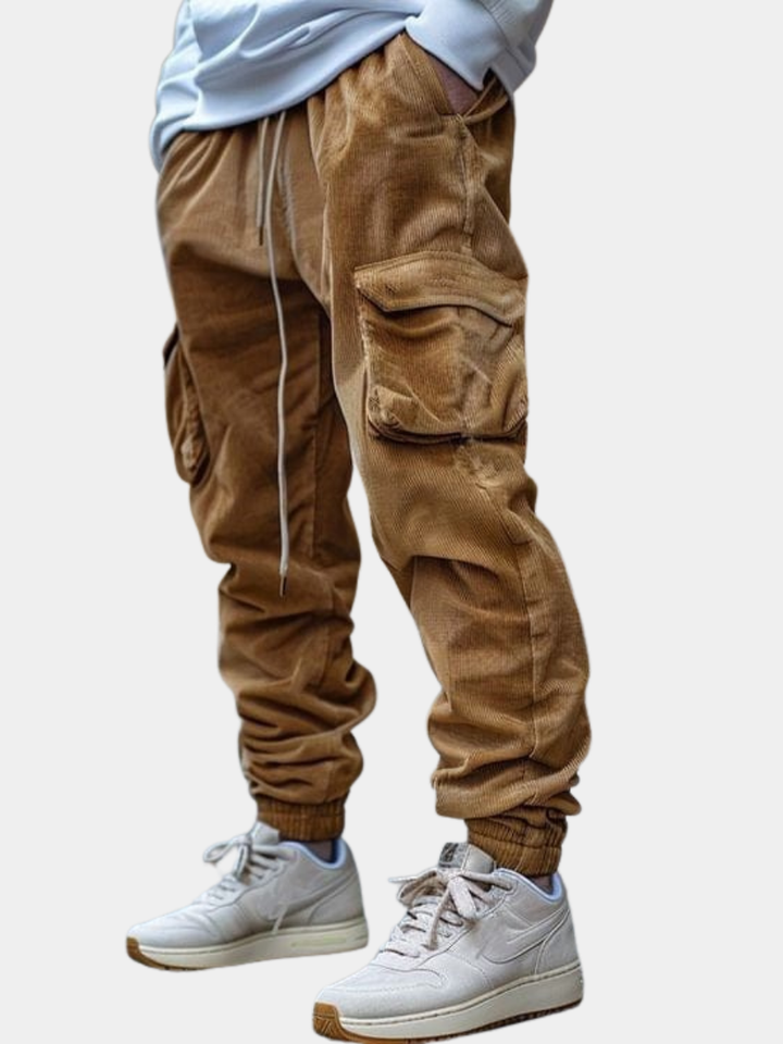 BRYNOUVELLE | PANTALON EN VELOURS CÔTELÉ À CORDON POUR HOMME