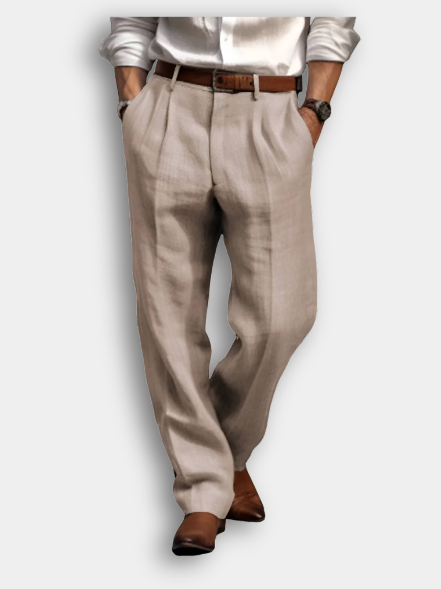 BRYNOUVELLE | PANTALON PLISSÉ EN LIN POUR HOMME