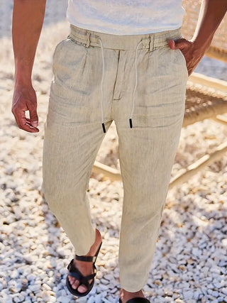 NICHOLS | PANTALONS LARGES EN LIN AVEC CORDON