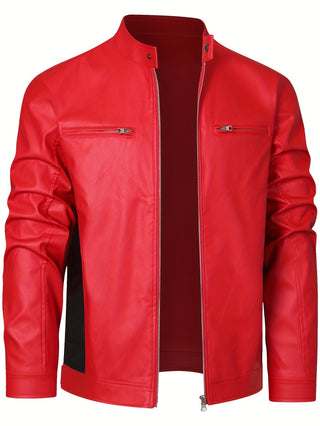 BRYNOUVELLE | VESTE EN PU À FERMETURE ÉCLAIR POUR HOMMES