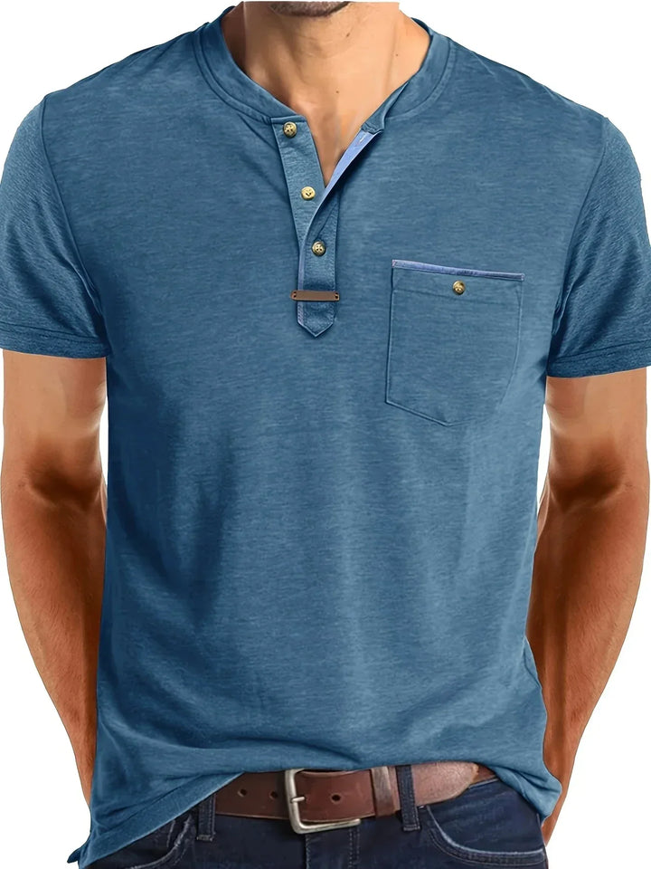 BRYNOUVELLE | T-SHIRT COL ROND ÉLÉGANT AVEC POCHE