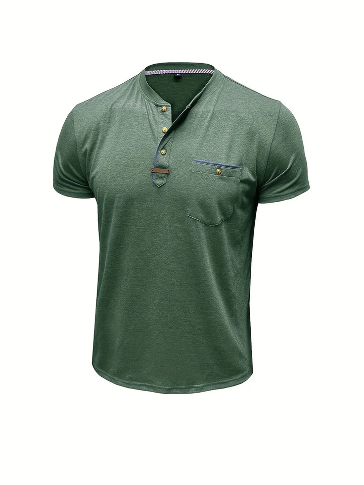 BRYNOUVELLE | T-SHIRT COL ROND ÉLÉGANT AVEC POCHE