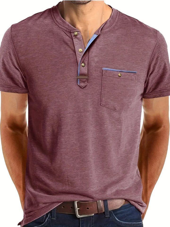 BRYNOUVELLE | T-SHIRT COL ROND ÉLÉGANT AVEC POCHE