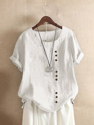 BRYNOUVELLE | Blouse Aérée avec Patte de Boutonnage Bianca