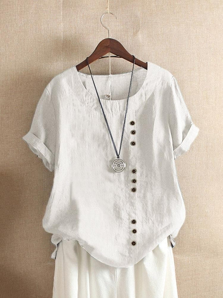 BRYNOUVELLE | Blouse Aérée avec Patte de Boutonnage Bianca