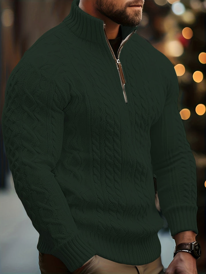 BRYNOUVELLE | Polo pour Hommes avec Fermeture Éclair Quart