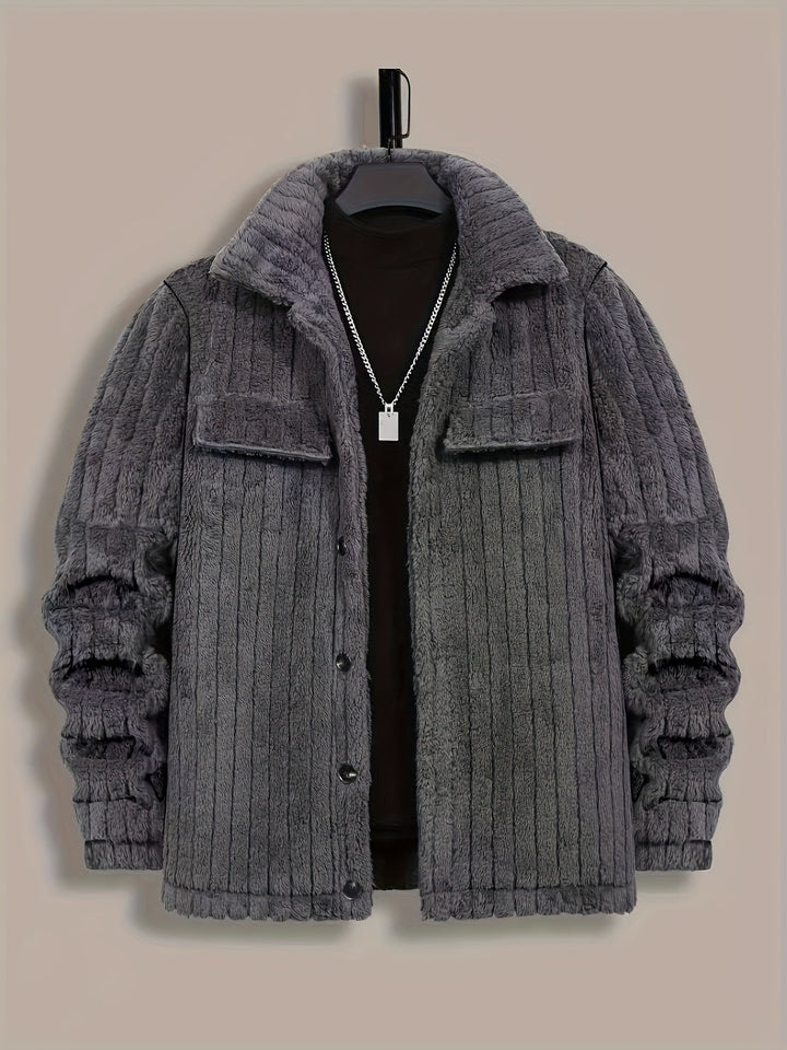 BRYNOUVELLE | VESTE EN MAILLE À RAYURES POUR HOMMES