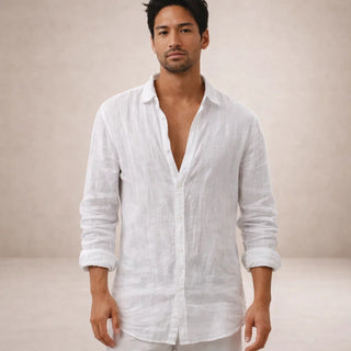 BRYNOUVELLE | Chemise en Lin à Col Ouvert pour Homme