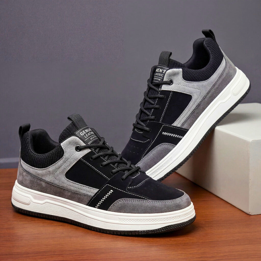 BRYNOUVELLE | CUIR SANS LACETS BASKETS POUR HOMMES