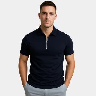 BRYNOUVELLE | POLO MODERNE AVEC ZIP MI-HAUT