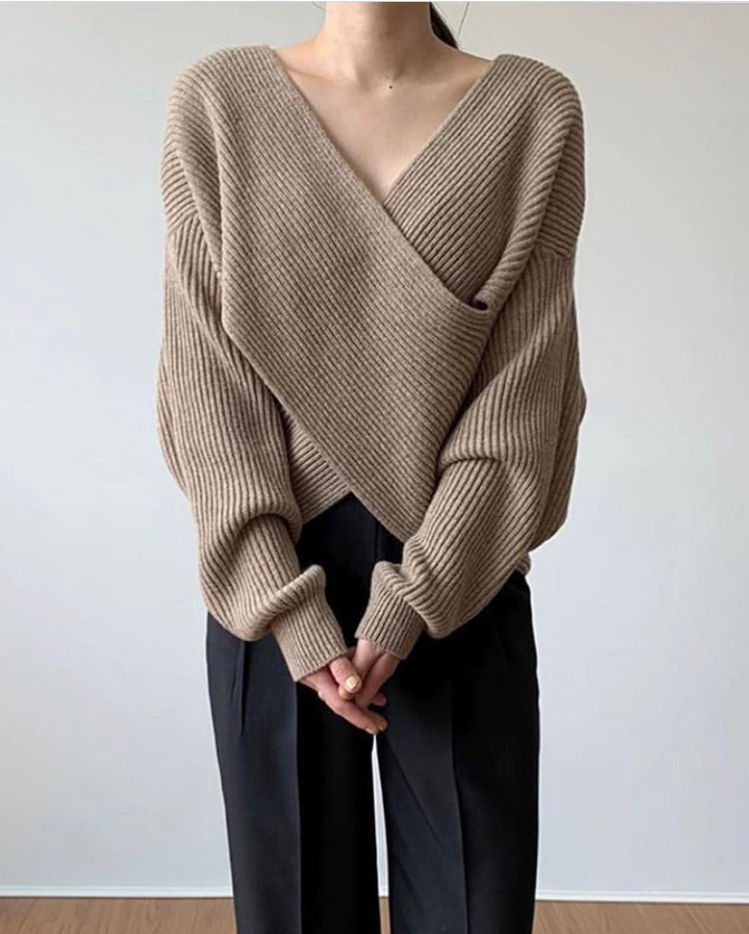 Pull chic en maille croisée Ninon