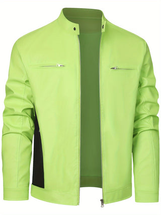 BRYNOUVELLE | VESTE EN PU À FERMETURE ÉCLAIR POUR HOMMES