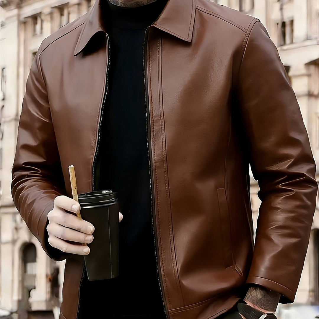 BRYNOUVELLE | Veste Classique en Cuir pour Hommes