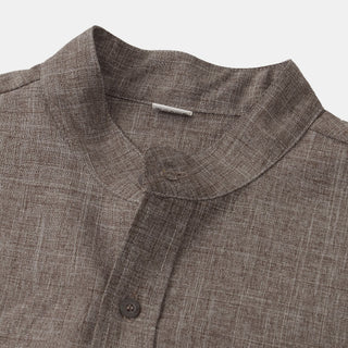 BRYNOUVELLE | CHEMISE EN COTON UNIE AVEC BOUTONS