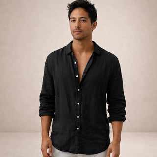 BRYNOUVELLE | Chemise en Lin à Col Ouvert pour Homme