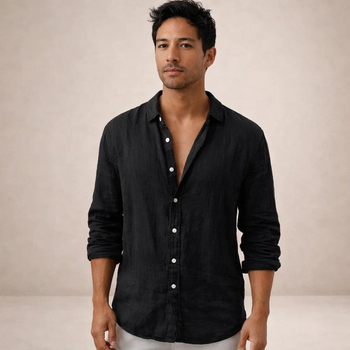 BRYNOUVELLE | Chemise en Lin à Col Ouvert pour Homme