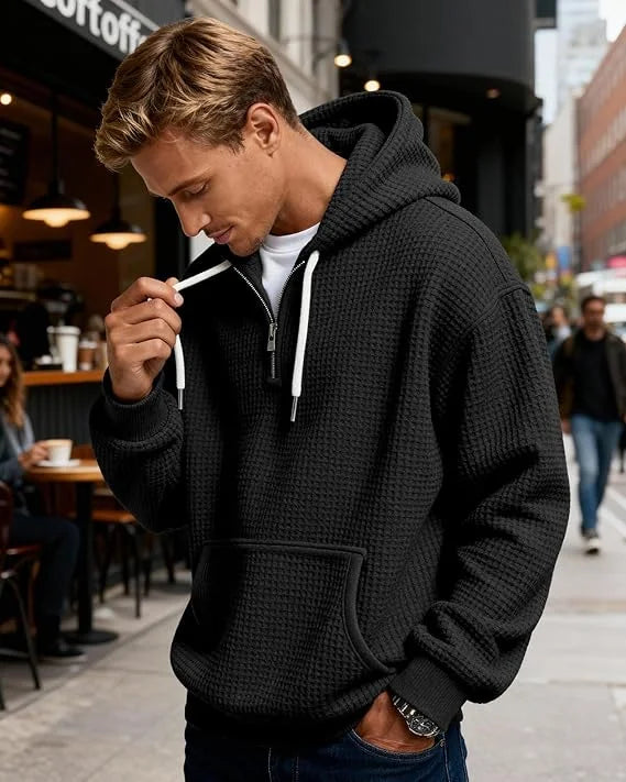BRYNOUVELLE | SWEAT À CAPUCHE EN TEXTURE TISSÉE POUR HOMME