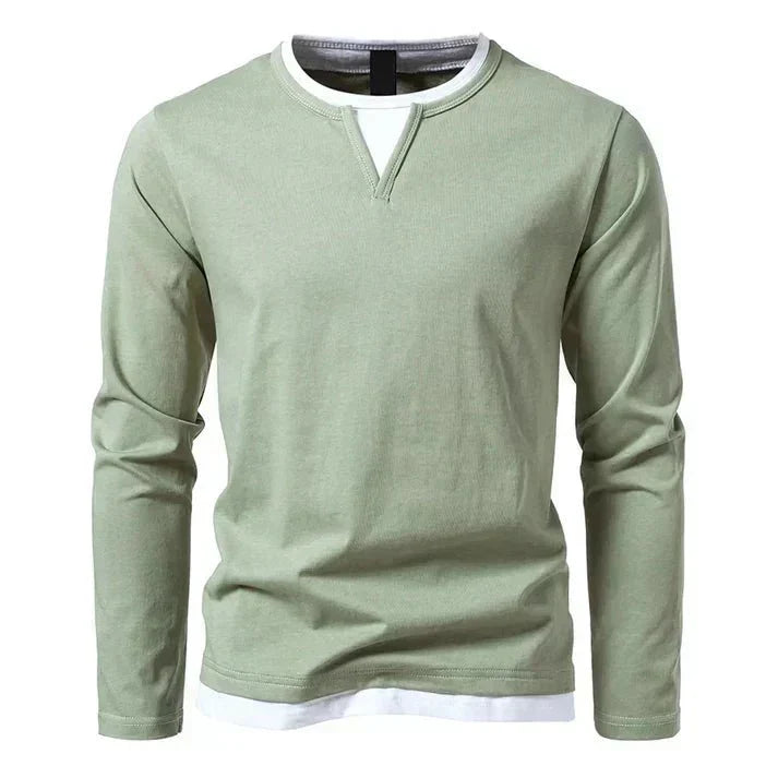 Alwin™ | T-shirt à manches longues en coton peigné premium