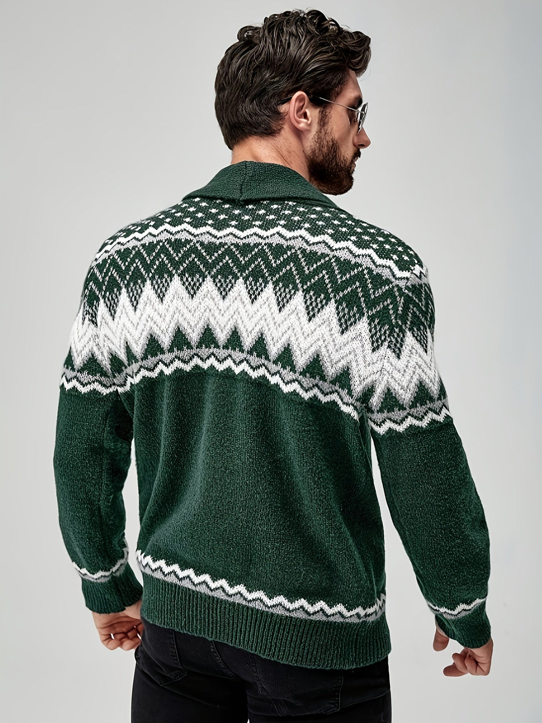 BRYNOUVELLE | Veste en Maille Géométrique Masculine