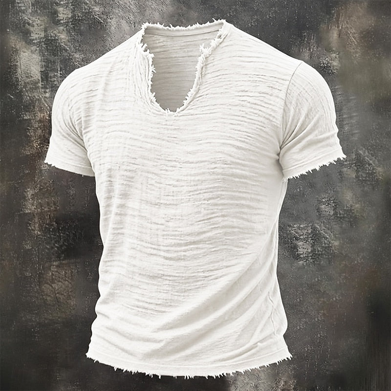 BRYNOUVELLE | T-Shirt Délavé à Col V pour Hommes