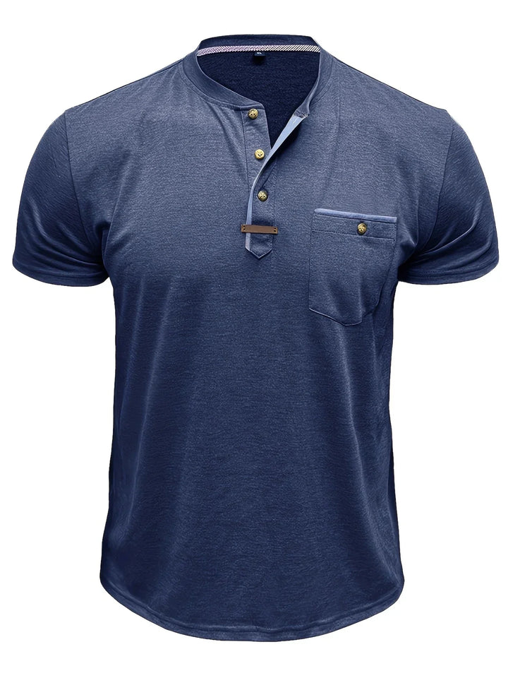 BRYNOUVELLE | T-SHIRT COL ROND ÉLÉGANT AVEC POCHE