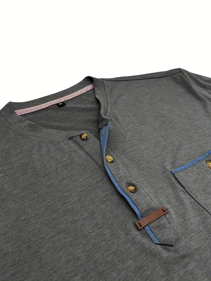 BRYNOUVELLE | T-SHIRT COL ROND ÉLÉGANT AVEC POCHE
