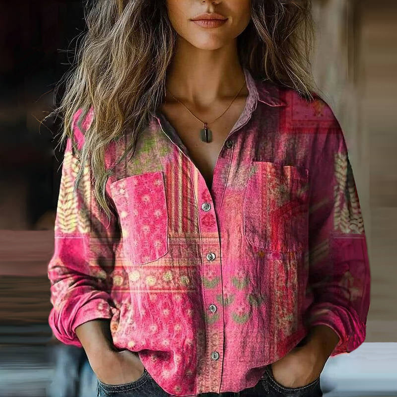 BRYNOUVELLE | Blouse à Imprimé Floral Rétro Nanna
