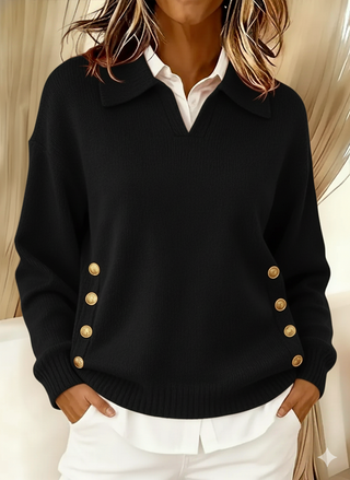 Erminia | Pull avec Col Polo et Boutons