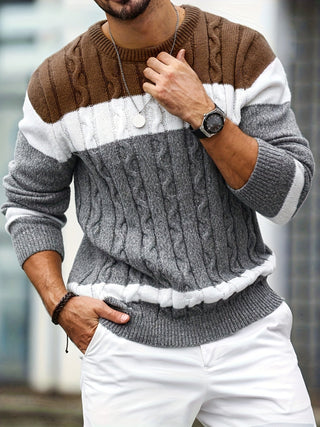 BRYNOUVELLE | Pull en Maille Color Block pour Hommes