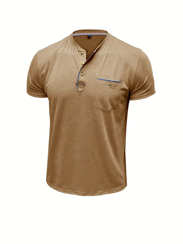 BRYNOUVELLE | T-SHIRT COL ROND ÉLÉGANT AVEC POCHE
