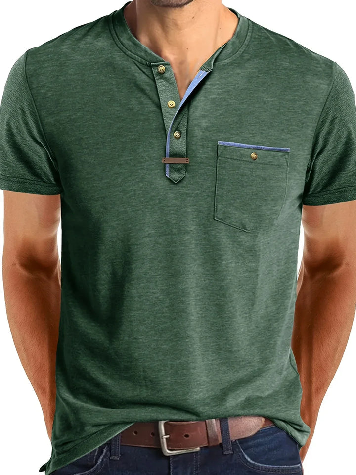 BRYNOUVELLE | T-SHIRT COL ROND ÉLÉGANT AVEC POCHE