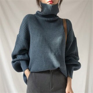 Pull col montant à manches bouffantes Clémence