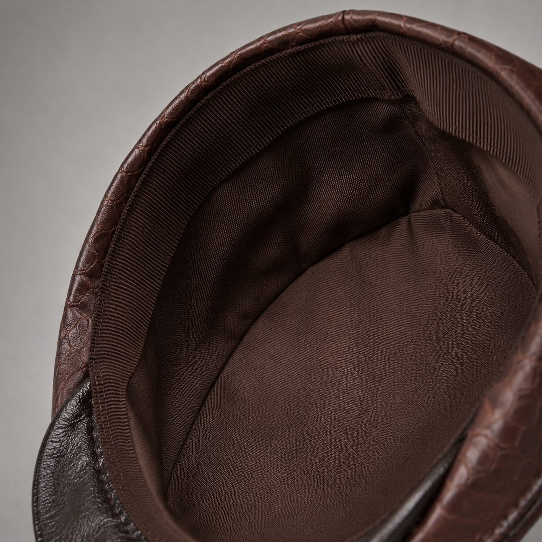 BRYNOUVELLE | Casquette Homme en Cuir Crocodile