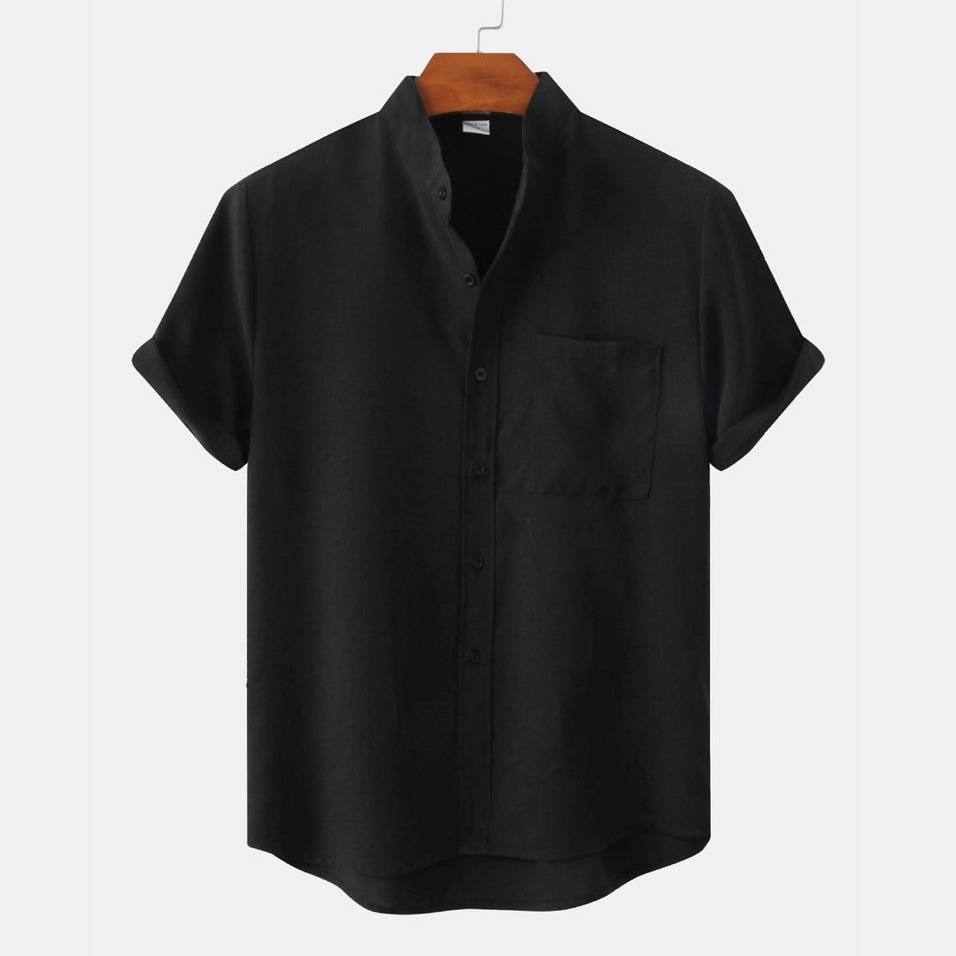 BRYNOUVELLE | CHEMISE EN COTON UNIE AVEC BOUTONS