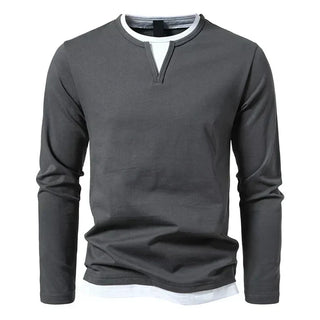 Alwin™ | T-shirt à manches longues en coton peigné premium