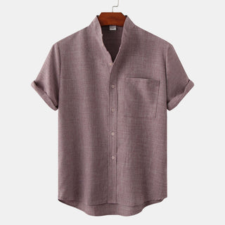 BRYNOUVELLE | CHEMISE EN COTON UNIE AVEC BOUTONS