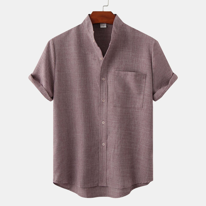 BRYNOUVELLE | CHEMISE EN COTON UNIE AVEC BOUTONS