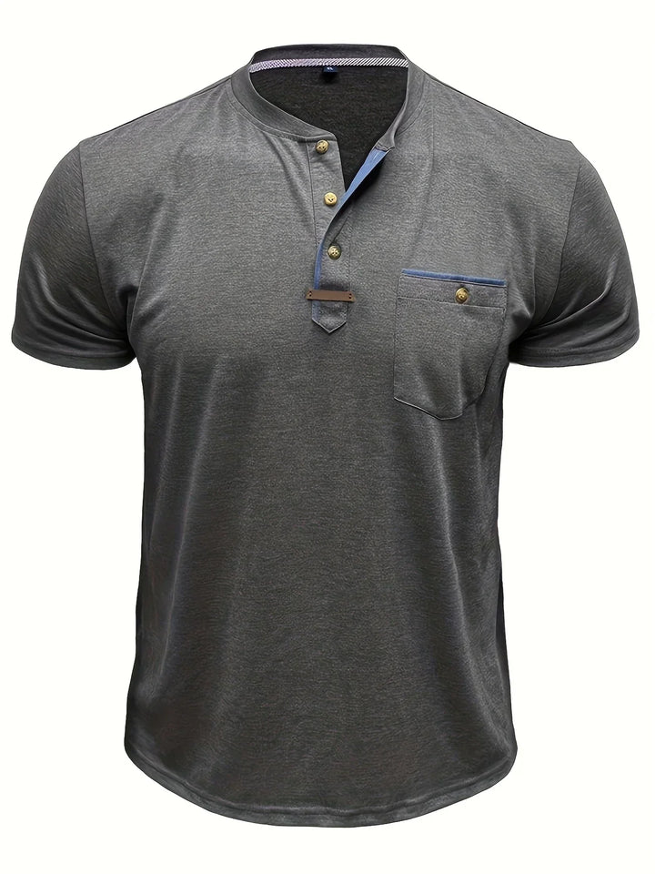 BRYNOUVELLE | T-SHIRT COL ROND ÉLÉGANT AVEC POCHE
