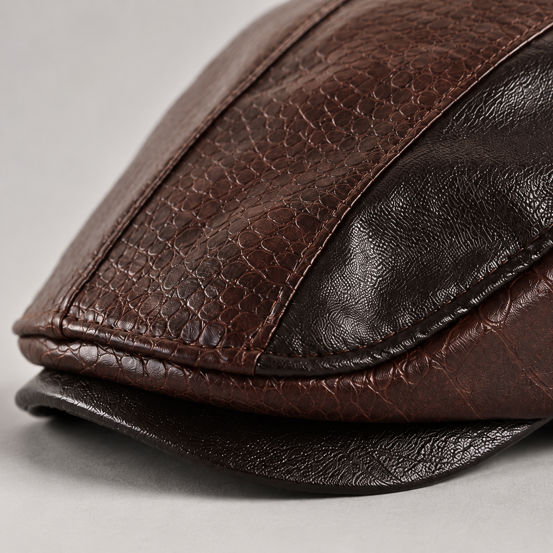 BRYNOUVELLE | Casquette Homme en Cuir Crocodile
