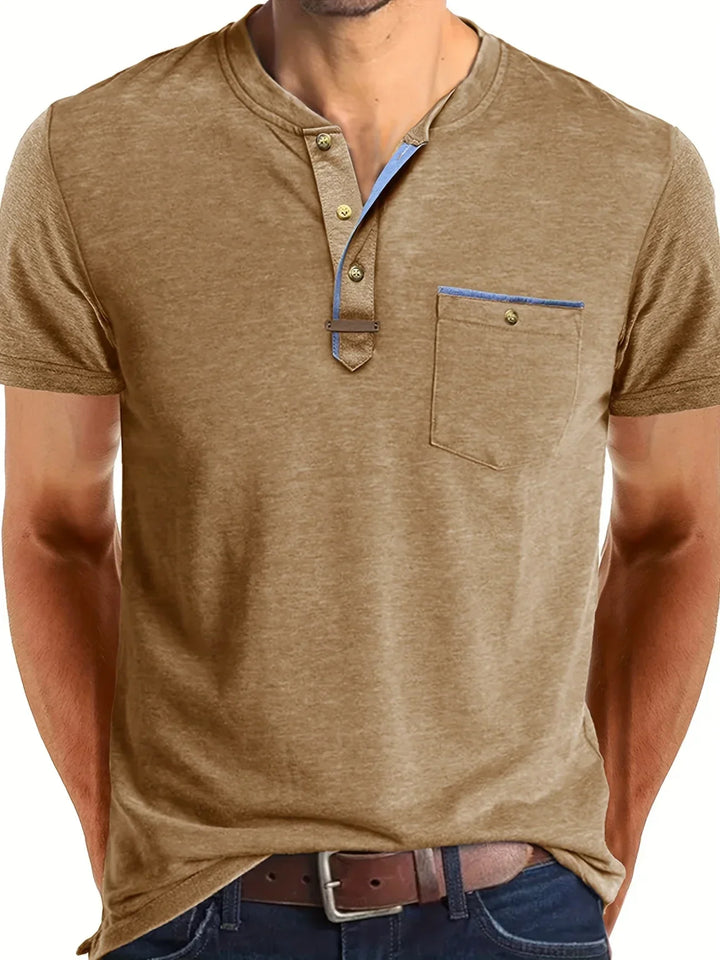 BRYNOUVELLE | T-SHIRT COL ROND ÉLÉGANT AVEC POCHE