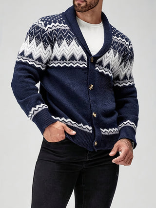 BRYNOUVELLE | Veste en Maille Géométrique Masculine