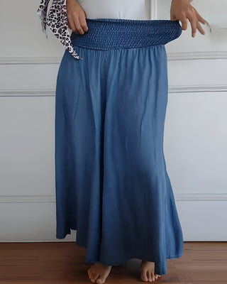 BRYNOUVELLE | Pantalon large pour femme avec taille smockée