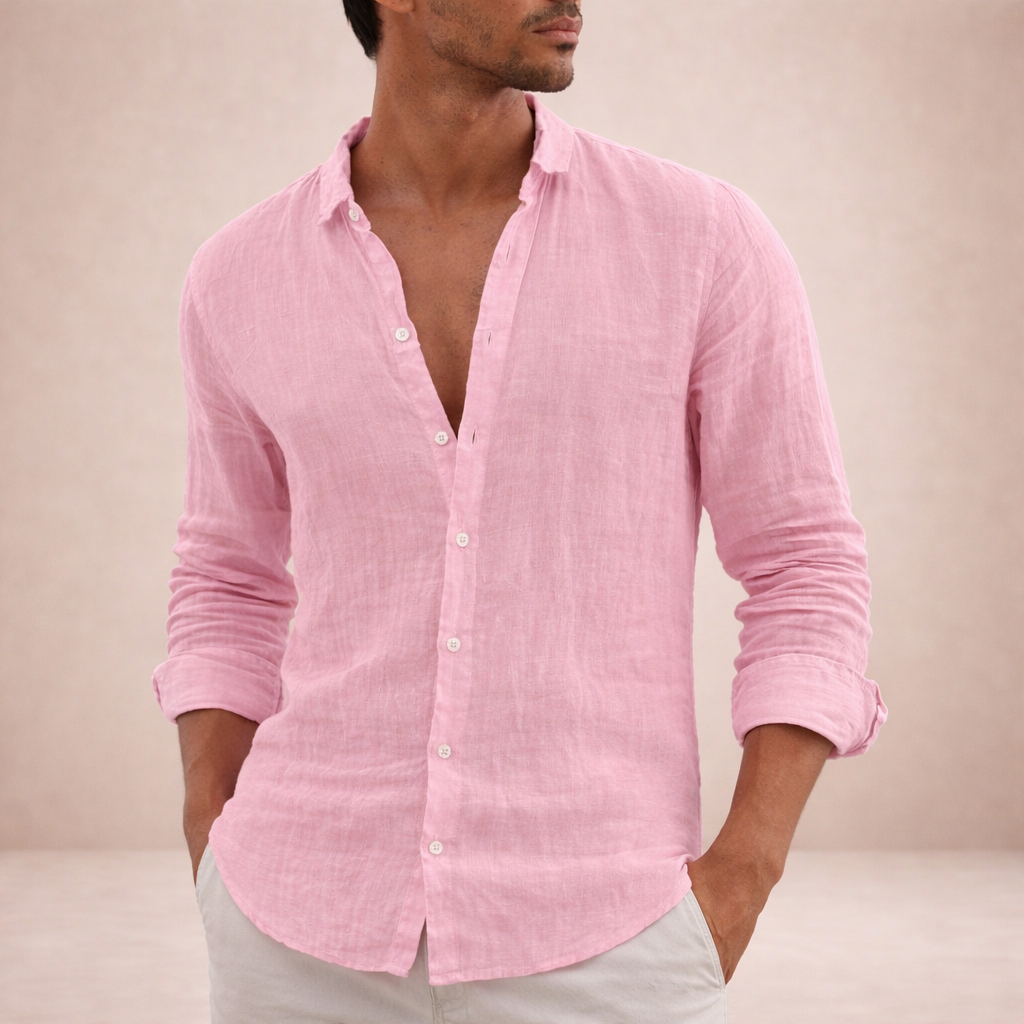 BRYNOUVELLE | Chemise en Lin à Col Ouvert pour Homme