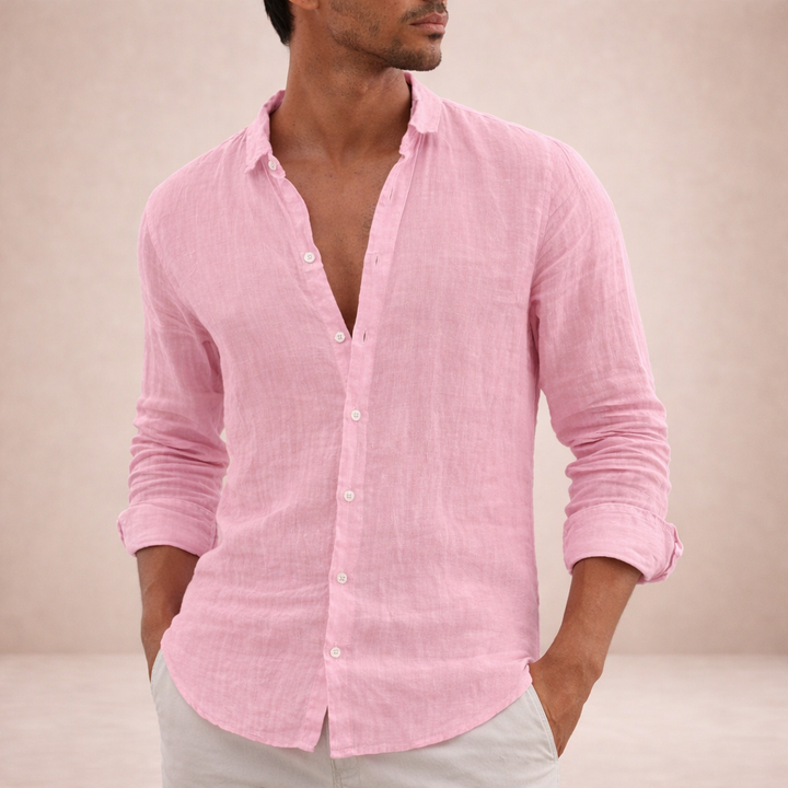 BRYNOUVELLE | Chemise en Lin à Col Ouvert pour Homme