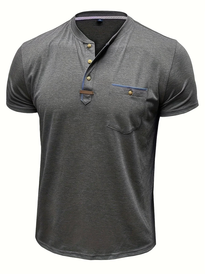 BRYNOUVELLE | T-SHIRT COL ROND ÉLÉGANT AVEC POCHE