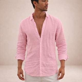 BRYNOUVELLE | Chemise en Lin à Col Ouvert pour Homme