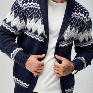 BRYNOUVELLE | Veste en Maille Géométrique Masculine