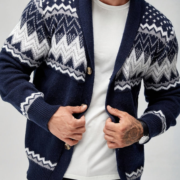 BRYNOUVELLE | Veste en Maille Géométrique Masculine