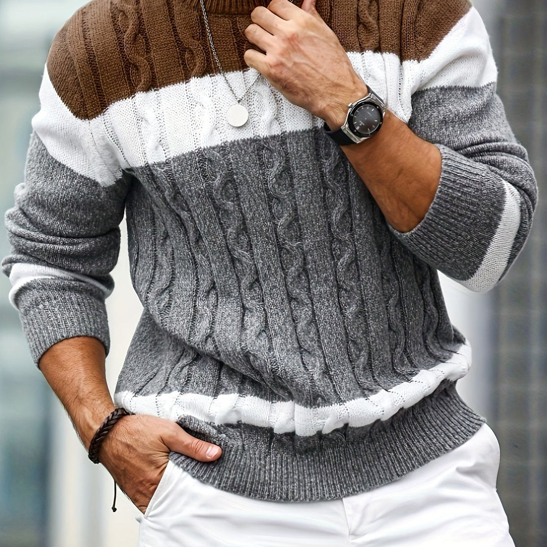 BRYNOUVELLE | Pull en Maille Color Block pour Hommes
